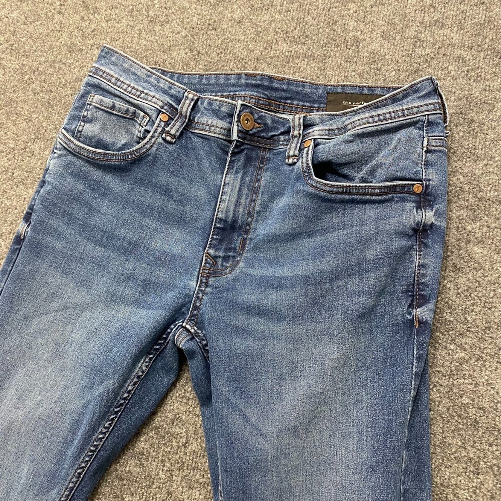 The Perfect Jean NYC Skinny Fit Mens 32x34 Faded Whiskered Stretch Denim